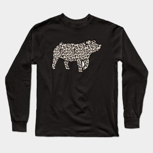 Cheetah Print Pig Silhouette 1 - NOT FOR RESALE WITHOUT PERMISSION Long Sleeve T-Shirt